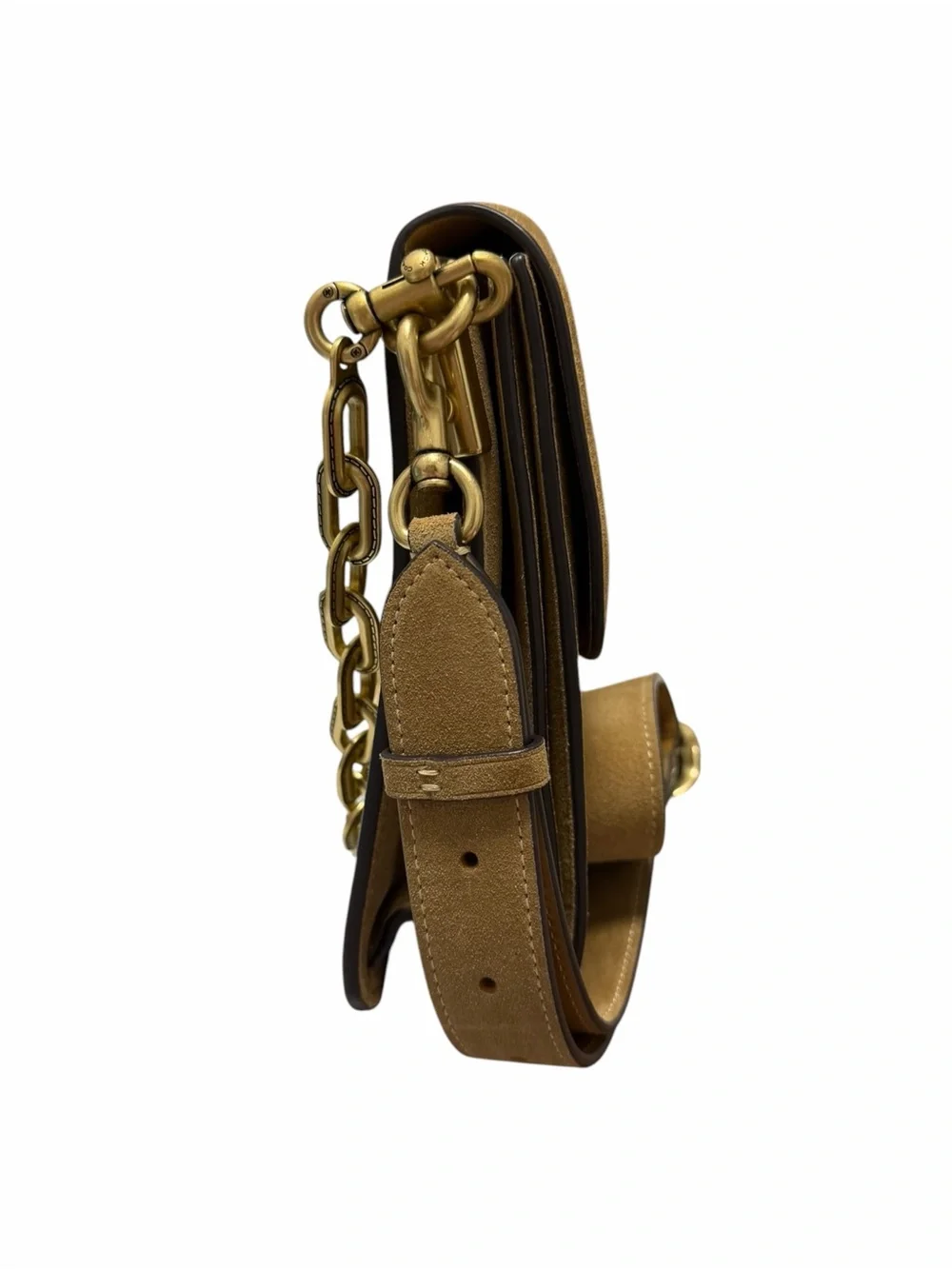 Coach Solid Brown Suede Handbag